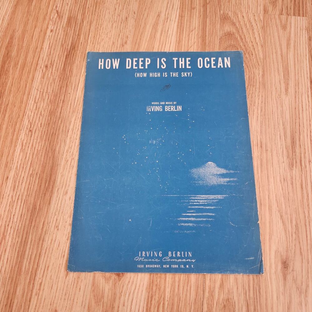 1932 How Deep Is The Ocean Sheet Music Irving Berlin Piano Vocal Blue Cover